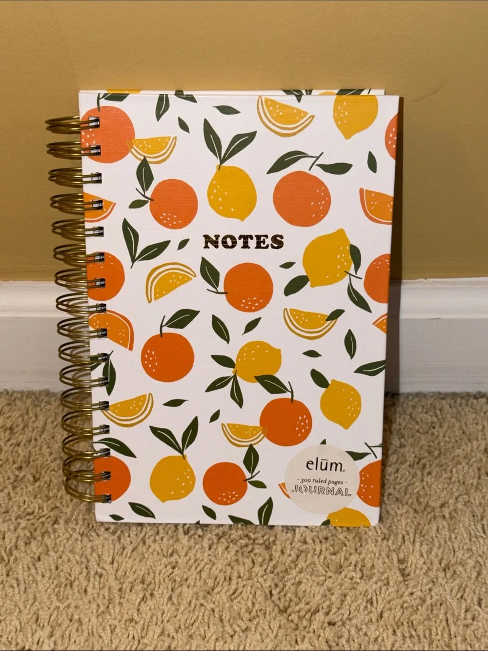 Elum Citrus Notes Spiral Journal — Orange & Yellow
